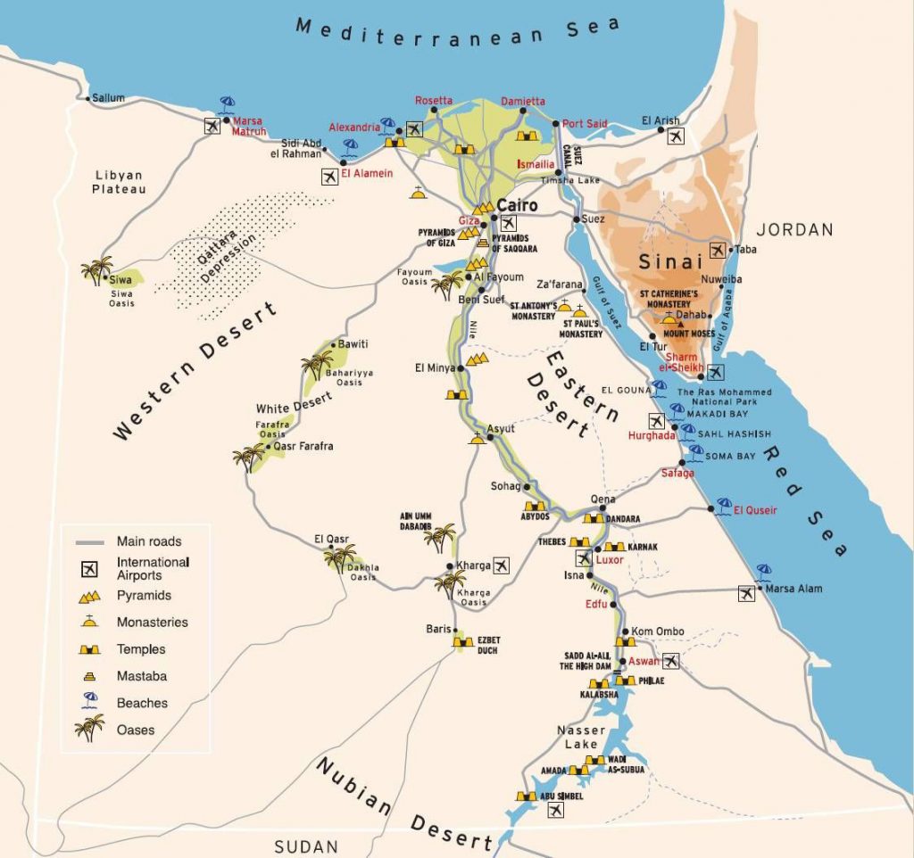 tourist map of egypt resorts